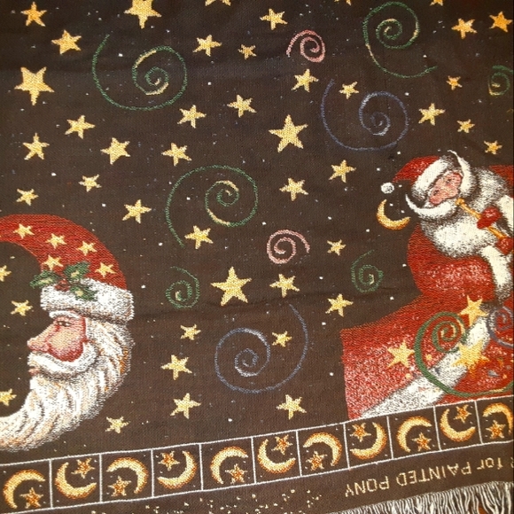 Celestial Santa,Throw blanket, vintage, made by Rug barn - Picture 2 of 6